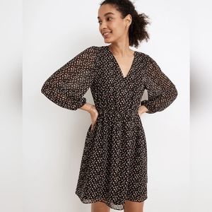 Madewell (Re)sourced Georgette Button-Front Mini Dress in Adorable Ditsy